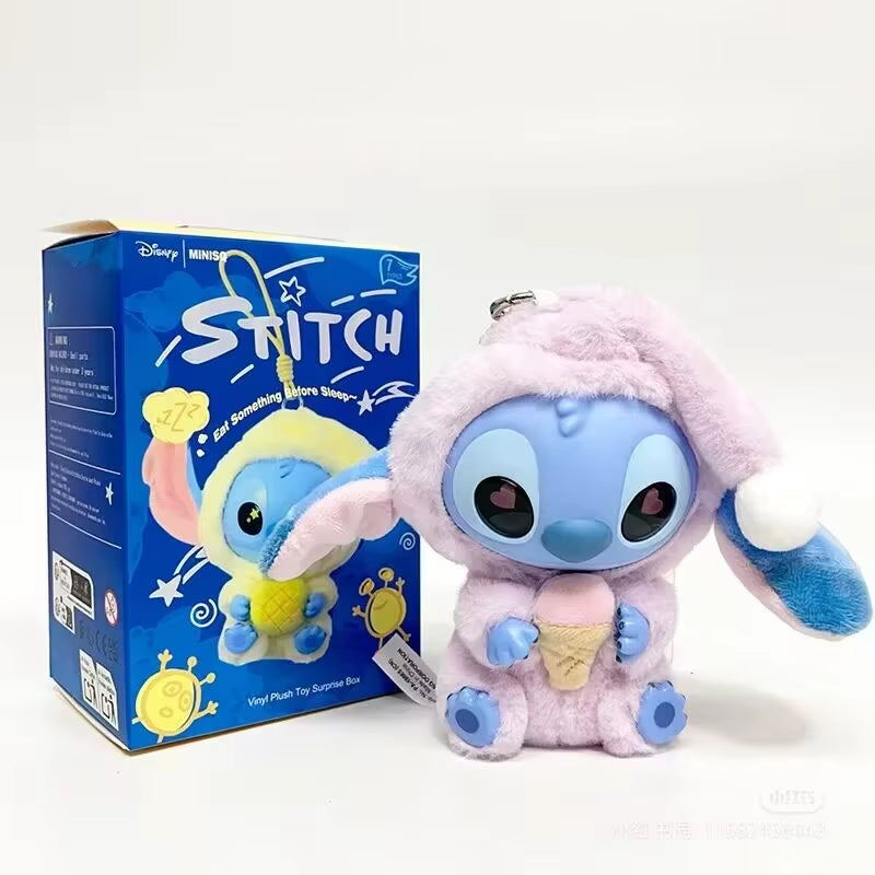 Kawaii Stitch Blind Box Bag Eat Some Thing before Sleep Series Vinyl Pendant Cute Doll Mystery Box Fluffy Doll Adult Gi